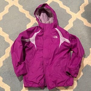 Two in One - The North Face Kids Purple Shell and Zipped in Fleece